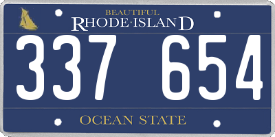 RI license plate 337654