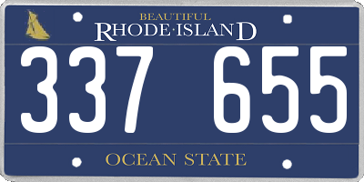 RI license plate 337655