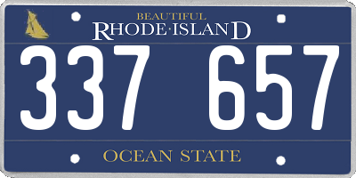 RI license plate 337657
