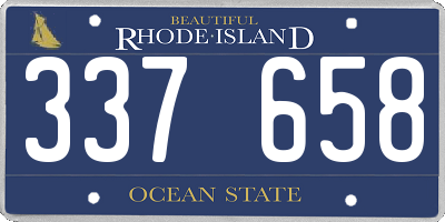 RI license plate 337658