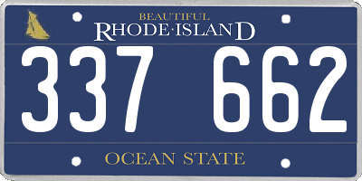 RI license plate 337662