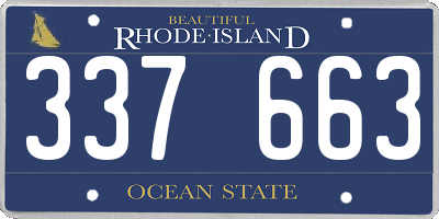RI license plate 337663
