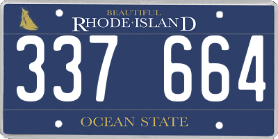 RI license plate 337664