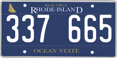RI license plate 337665