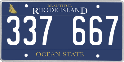 RI license plate 337667