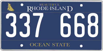 RI license plate 337668