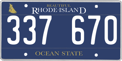 RI license plate 337670