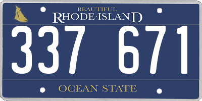 RI license plate 337671