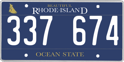 RI license plate 337674