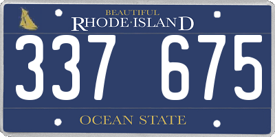 RI license plate 337675