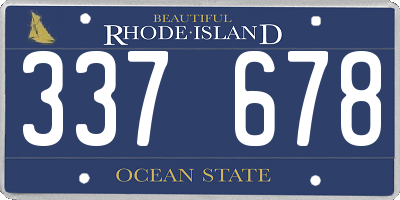 RI license plate 337678