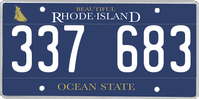 RI license plate 337683