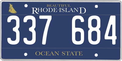 RI license plate 337684