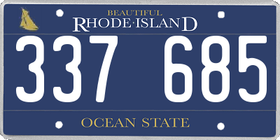 RI license plate 337685
