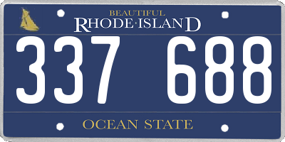 RI license plate 337688