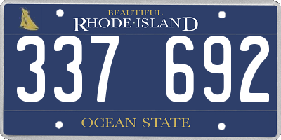RI license plate 337692