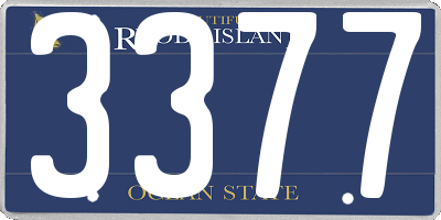 RI license plate 3377