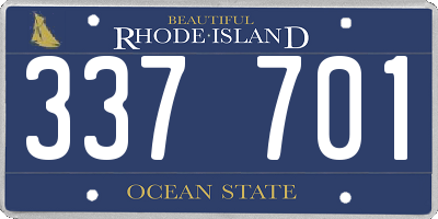 RI license plate 337701