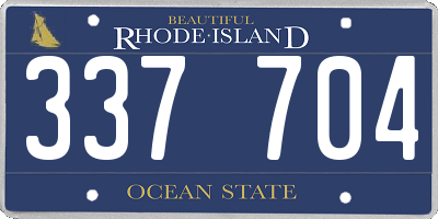 RI license plate 337704