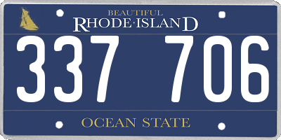 RI license plate 337706
