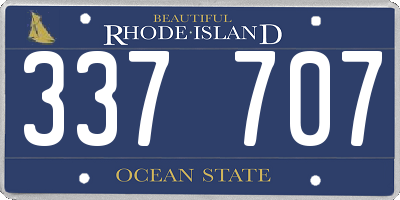 RI license plate 337707