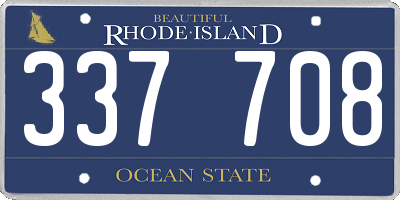 RI license plate 337708