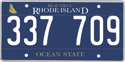 RI license plate 337709