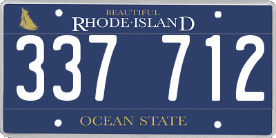 RI license plate 337712