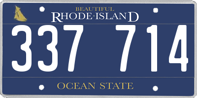 RI license plate 337714