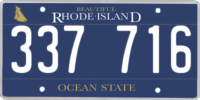 RI license plate 337716
