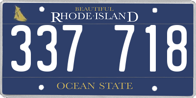 RI license plate 337718