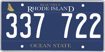 RI license plate 337722