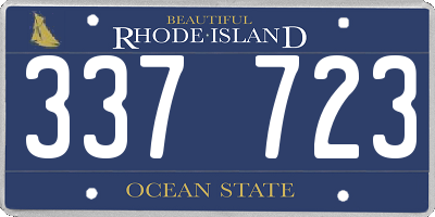 RI license plate 337723
