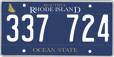 RI license plate 337724