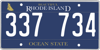 RI license plate 337734