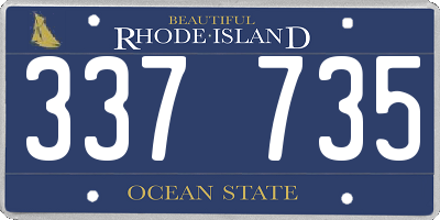 RI license plate 337735