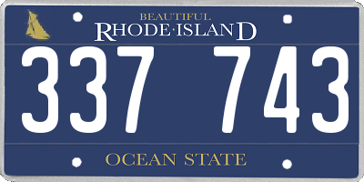 RI license plate 337743
