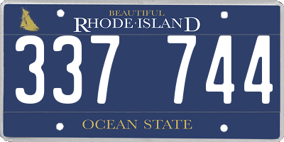 RI license plate 337744