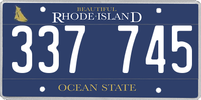 RI license plate 337745