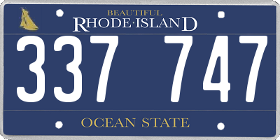 RI license plate 337747