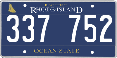 RI license plate 337752
