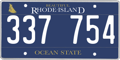 RI license plate 337754