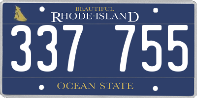 RI license plate 337755