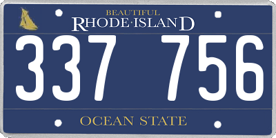 RI license plate 337756