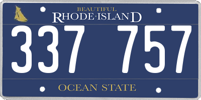 RI license plate 337757