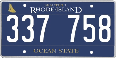 RI license plate 337758