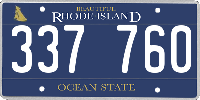 RI license plate 337760