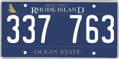 RI license plate 337763