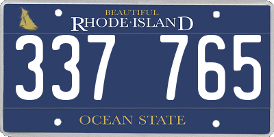 RI license plate 337765