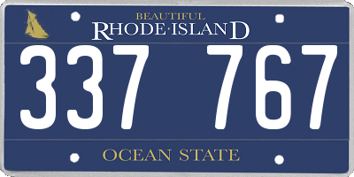 RI license plate 337767